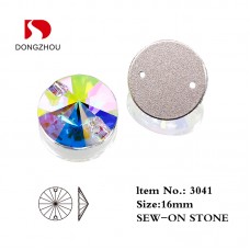 DZ 3041 16 mm  rivoli  shape crystal AB  flat back stone 